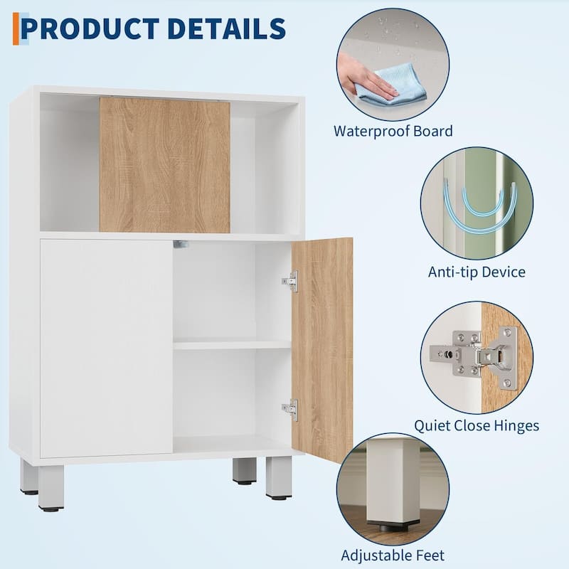 Wooden Storage Cabinet Sideboard Buffet Cabinet with Sliding Doors