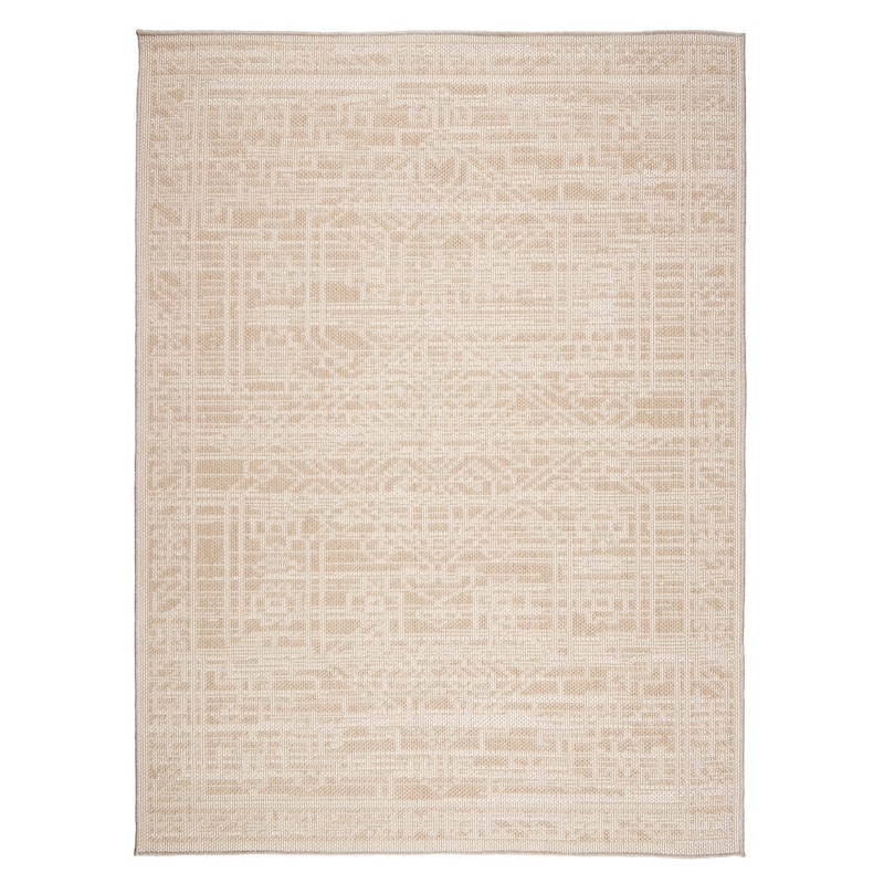 Terra by Obeetee Pavilion Tribal Rug - Natural/Criss Cross - 7'10" x 9'10"