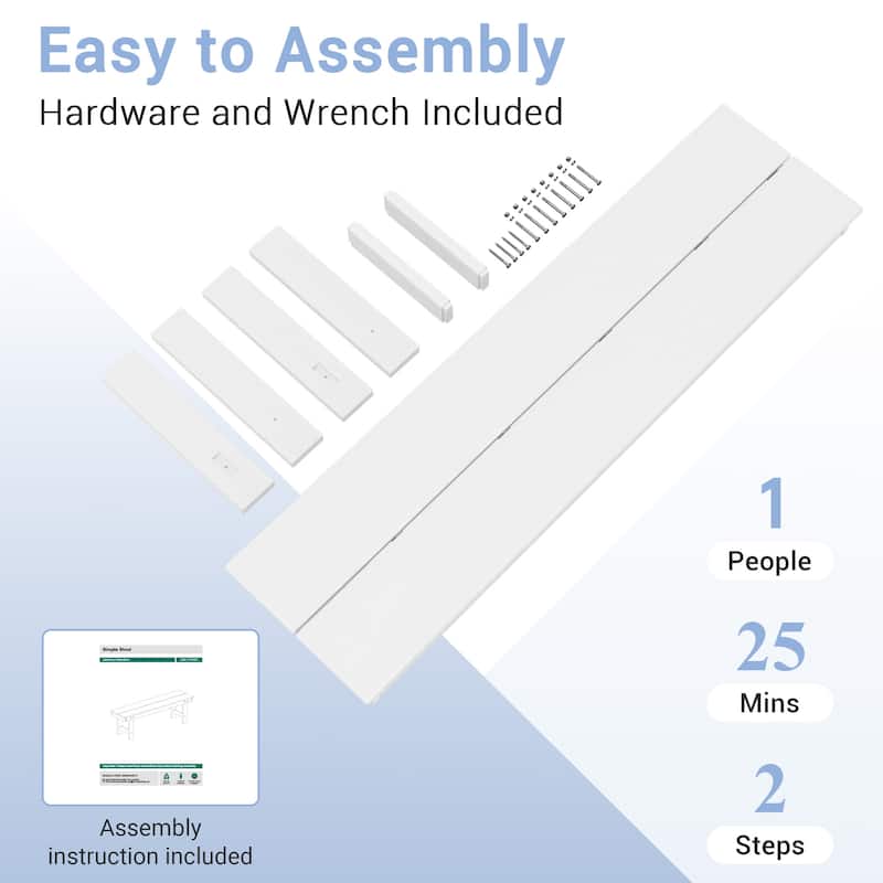 6-Piece HDPE Outdoor Dining Table Sets with Umbrella Hole - 1-Table 4-Chairs-1-Bench