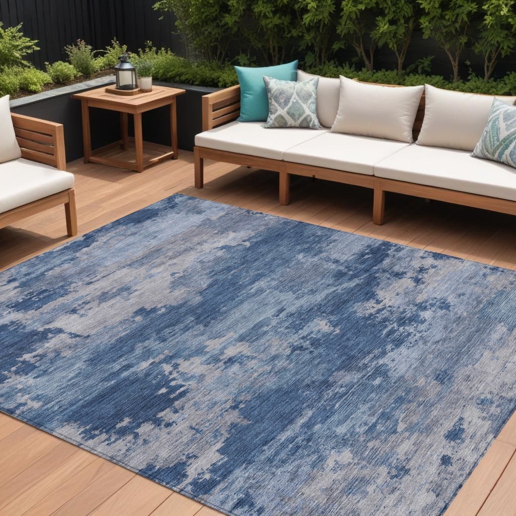 HomeRoots Abstract Transitional Rectangle Outdoor Rug