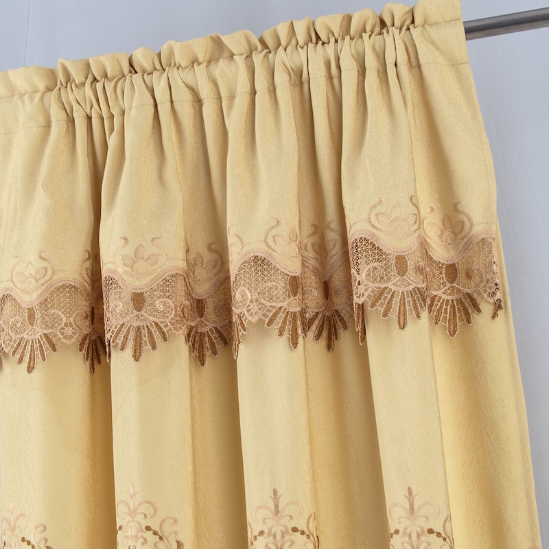 Betsy Macrame Embroidered Window Curtain Panel