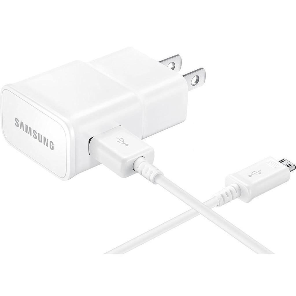 AT&T Samsung Galaxy Adaptive Fast Charger with Micro USB cable for All AT&T Samsung Phones White - 3.6 x 2.2 x 0.6
