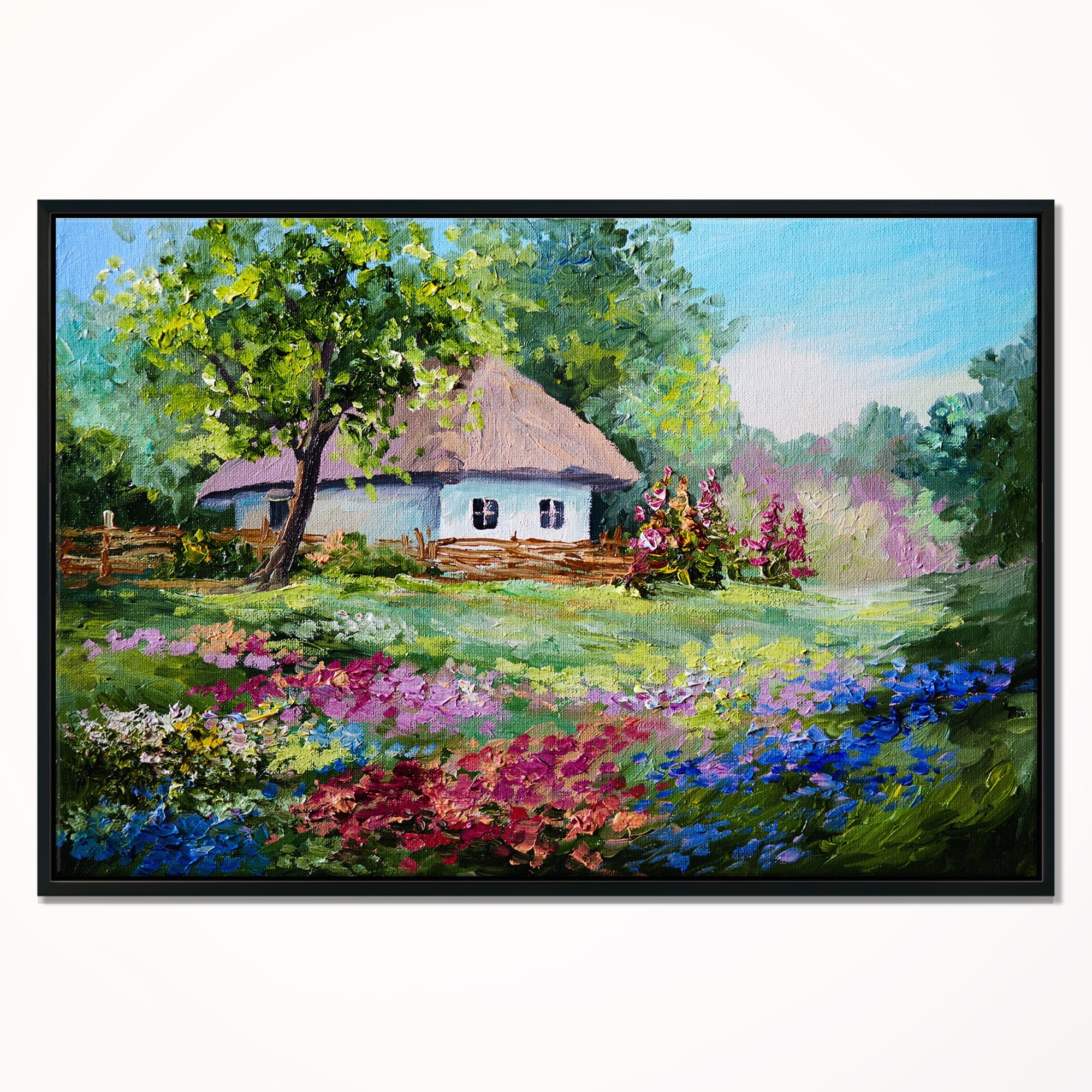 Shop Designart House In The Village Oil Painting Landscape Art
