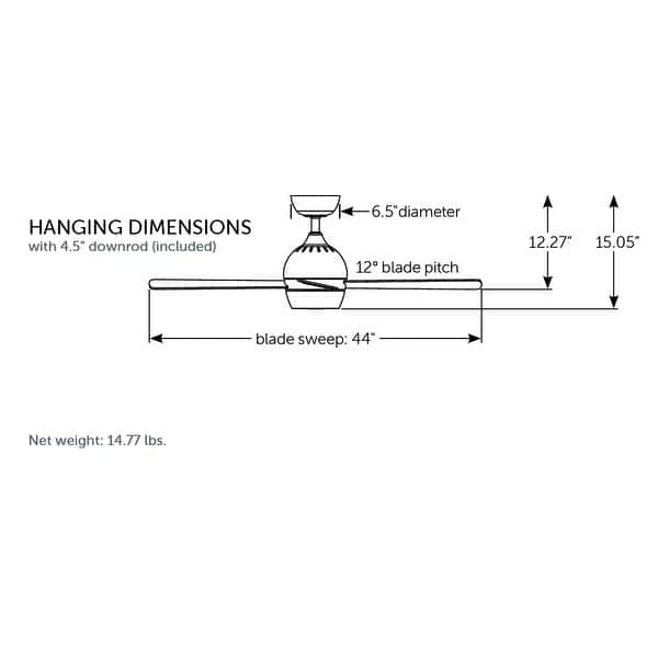 Fanimation Kwad 44 inch Indoor Ceiling Fan with LED Light Kit and Remote - Matte White