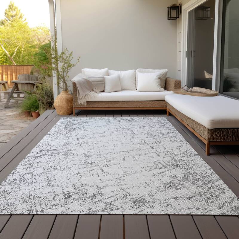 Machine Washable Indoor/ Outdoor Chantille Modern Texture Rug