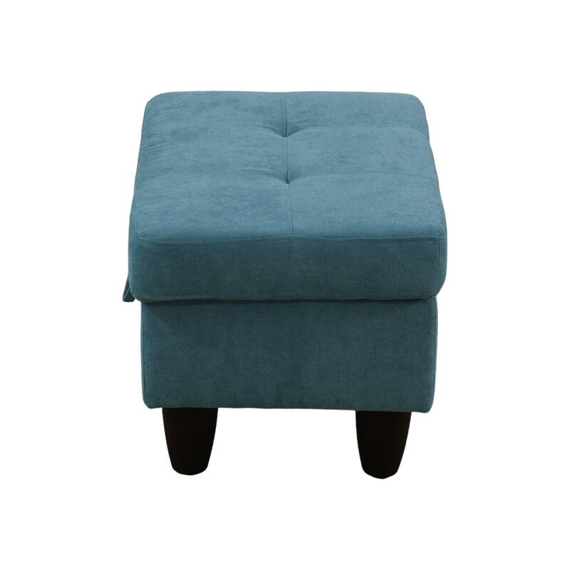 KISRAIS 28.5" Wide Upholstered Storage Ottoman