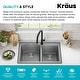 preview thumbnail 21 of 42, KRAUS Forteza Granite 33 inch 60/40 Undermount Drop-in Kitchen Sink