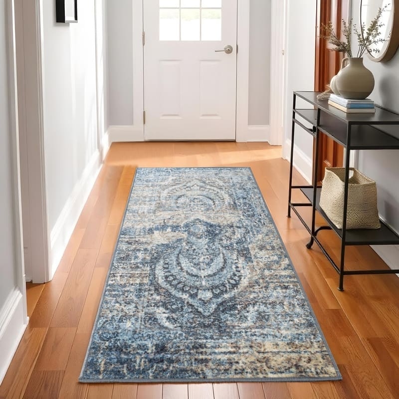 Superior Salford Vintage Abstract Medallion Plush Indoor Runner or Area Rug