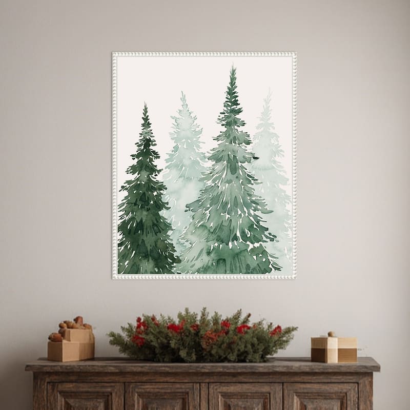 Winter Washed Coppice II by Grace Popp (23 x 28 in.), Framed Canvas Wall Art Print - Sylvie Beaded White