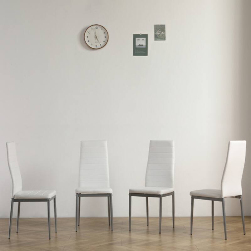 4pcs backrest cushion horizontal sewing decoration PU leather dining chair - (16.5 x 17.7 x 37.8)"