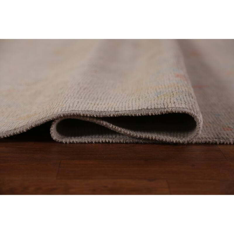 Hand Knotted Oriental 100% Wool Carpet Transitional All-Over Greys & Charcoal Oushak Area Rug - 13' 2'' X 9' 8''