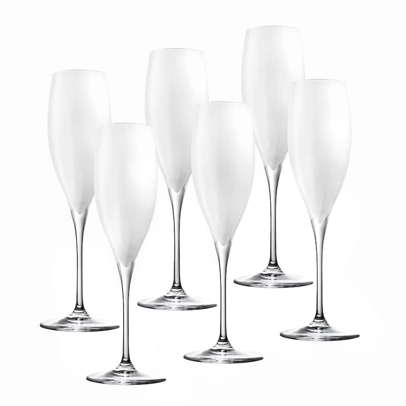 Majestic Gifts Inc. Glass Toasting Champagne Flutes-11 Oz.-Set/6-White