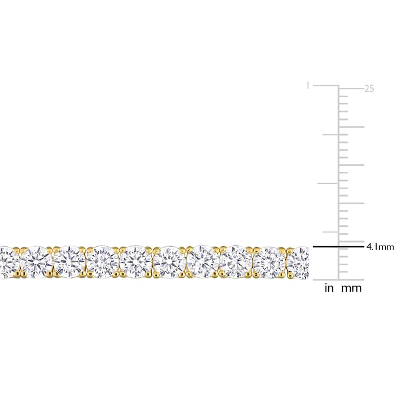 Miadora 6ct TGW Created White Sapphire Semi Tennis Bracelet Chain Yellow Silver