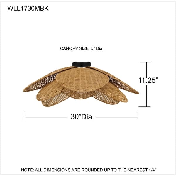 Willa 4-Light Matte Black Semi-Flush Mount