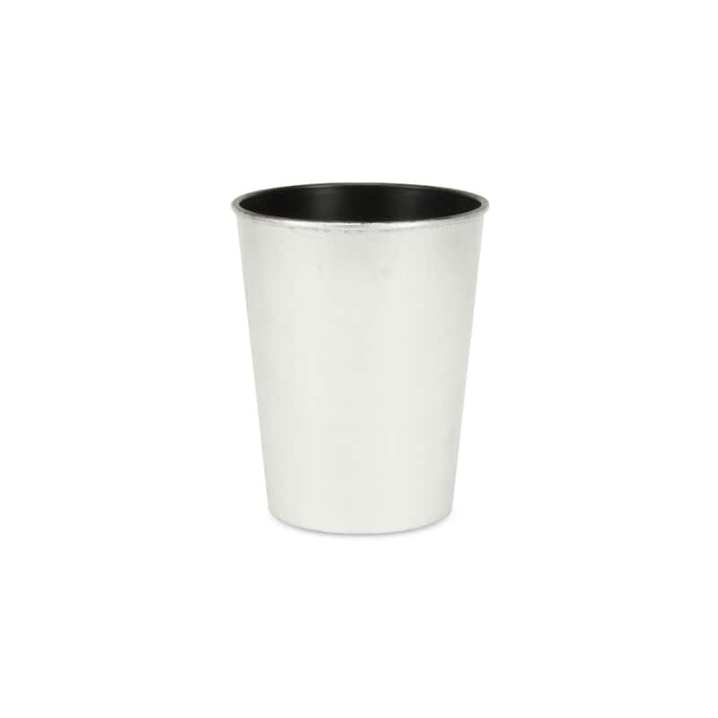 HomeRoots 5" Silver Recycled Plastic Indoor Outdoor Round Pot Planter