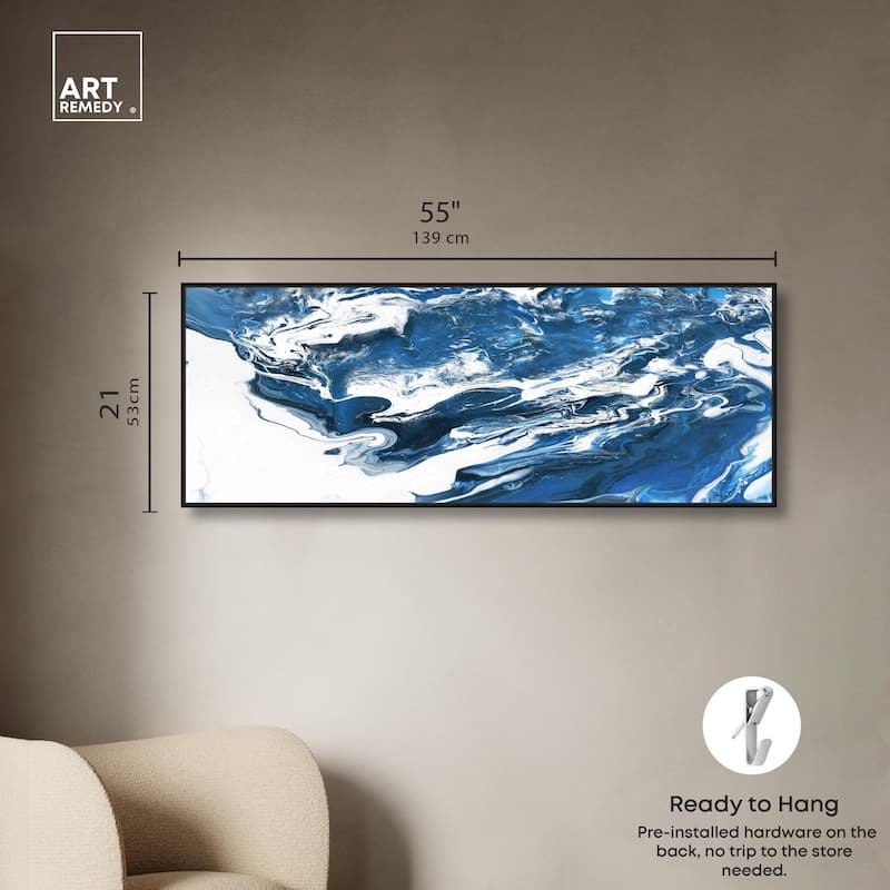 Suman Blue Panoramic Canvas by Art Remedy