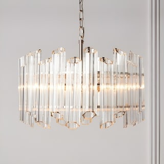 22 Inches Wide Ryder Chandelier Round Multi-Faceted Crystal Waterfall Chandelier