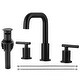 preview thumbnail 21 of 23, WOWOW 8-inch Dual Handle Widespread Bathroom Faucet Black