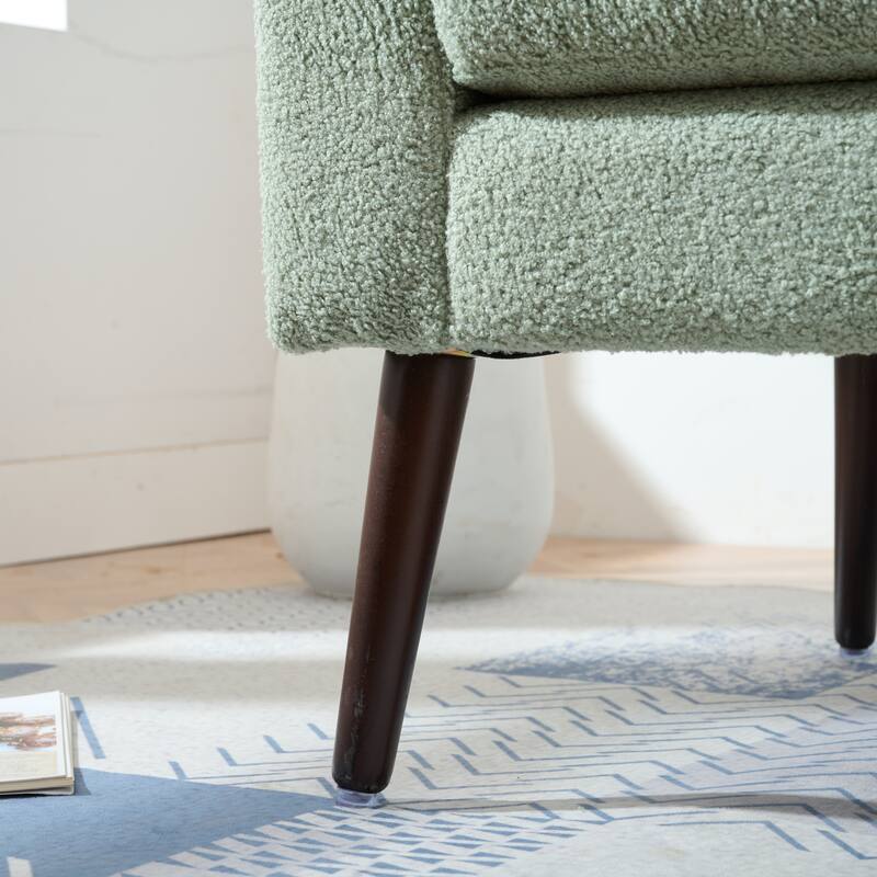 Modern Fabric Accent Chair with Wood Legs