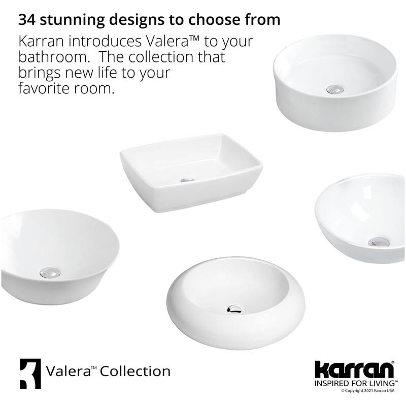 Karran USA VC-422 Valera 16-1/2" Circular Vitreous China Vessel