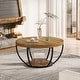 preview thumbnail 19 of 53, 31.7" Round Coffee Table, Rustic 2-Tier Center Table with Storage Open Shelves