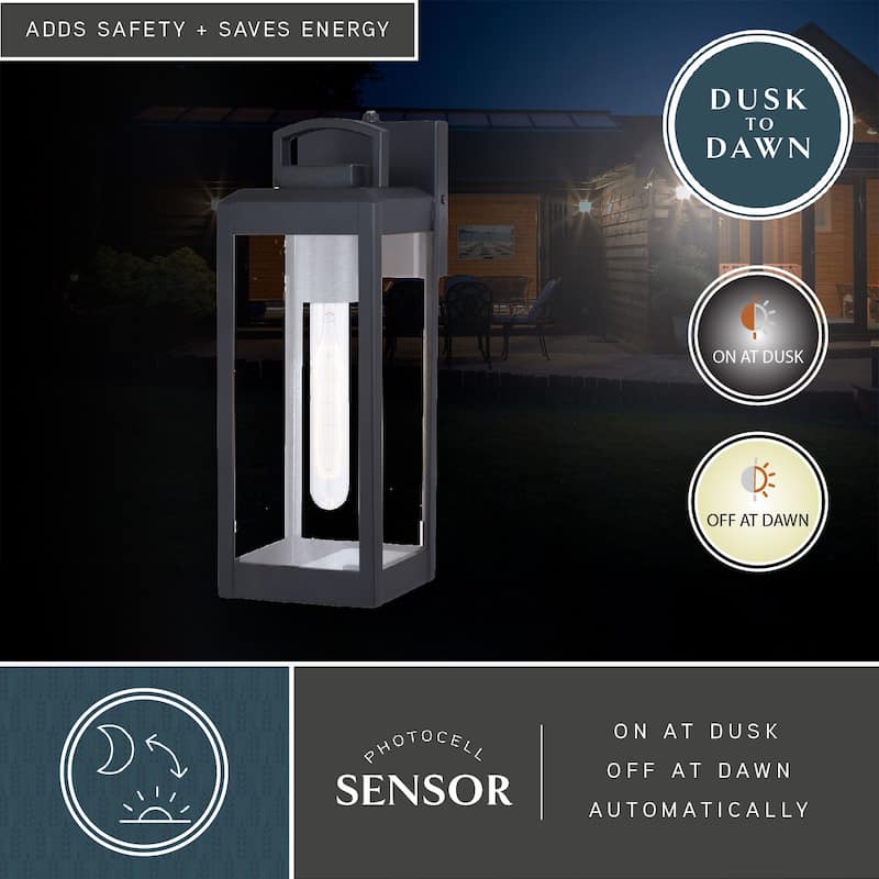 Kinzie 1-light Modern Dusk-to-Dawn Outdoor Wall Lantern