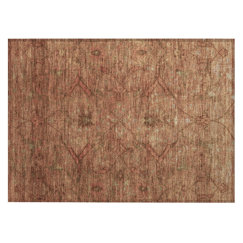 Machine Washable Indoor/ Outdoor Boho Global Chantille Rug