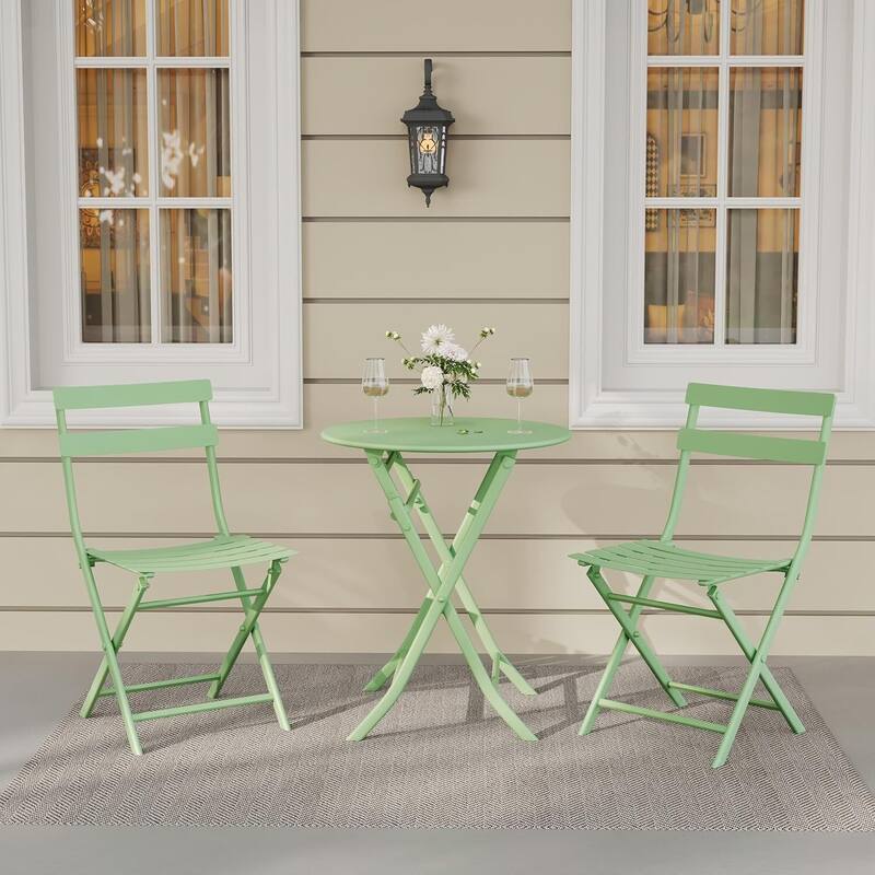 Outdoor Patio Foldable Bistro Set for Bar Garden Backyard