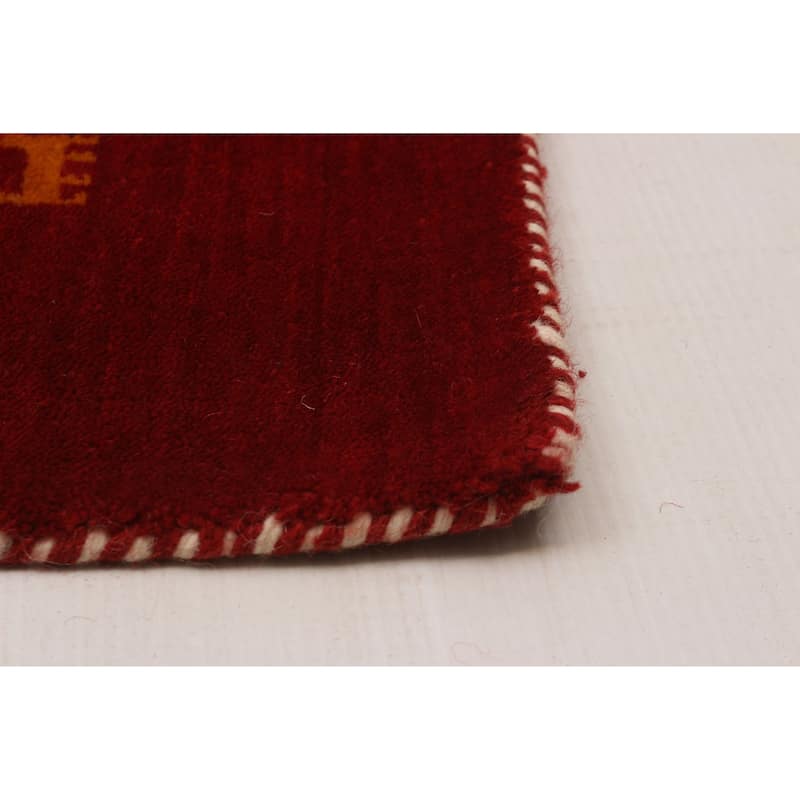 Kashkuli Gabbeh Red Rug 2'9" x 11'1" - 2'9 x 11'1