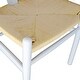 preview thumbnail 6 of 4, White Modern Wood Dining Chair With Back Y Arms Armchair Hemp Seat For Home Restaurant Office Desk Task Work
