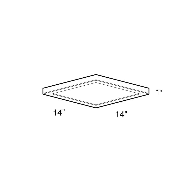 DALS Lighting Low Profile Square CCT LED Flushmount - 14 Inch