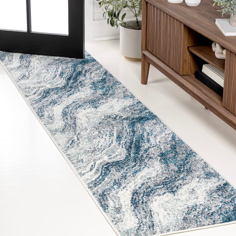 JONATHAN Y Eleni Contemporary Glam Abstract Marble Area Rug
