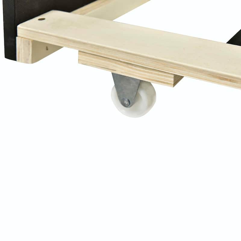 Full Size Upholstered Bed with LED and Twin Size Trundle