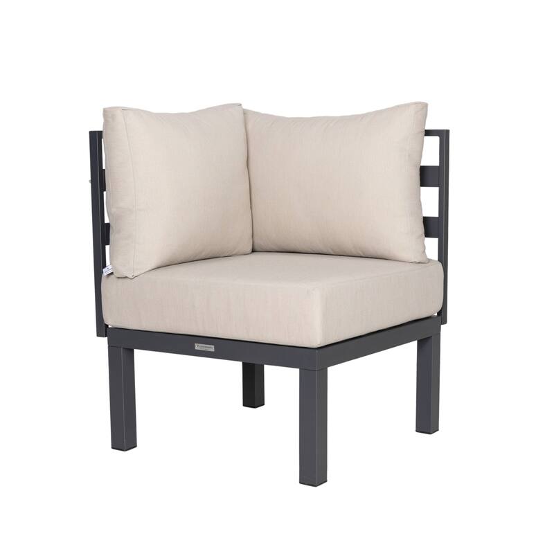Outdoor 7-Piece Modern Patio Sectional Sofa Set Aluminum Frame W/ Coffee Table for Outdoor Summer Porch Backyard