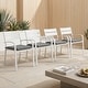preview thumbnail 5 of 45, Outdoor Stackable Aluminum Dining Chair with Cushion (Set of 4) White