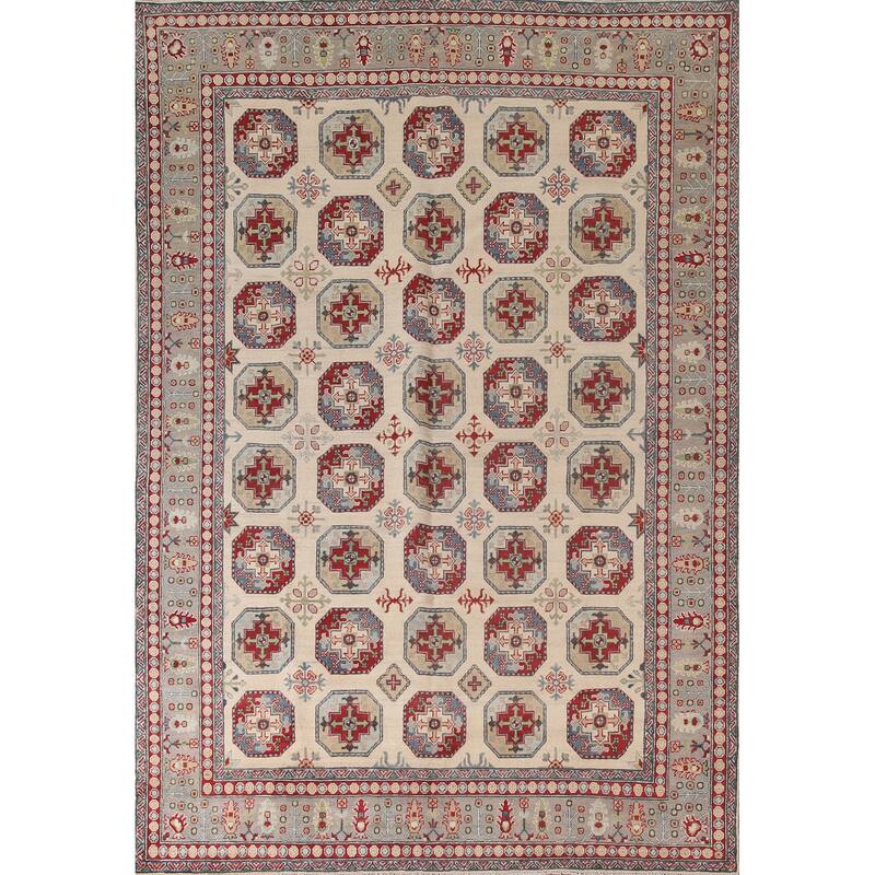 All-Over Kazak Oriental Area Rug Handmade Wool Carpet - 8'3" x 11'3"