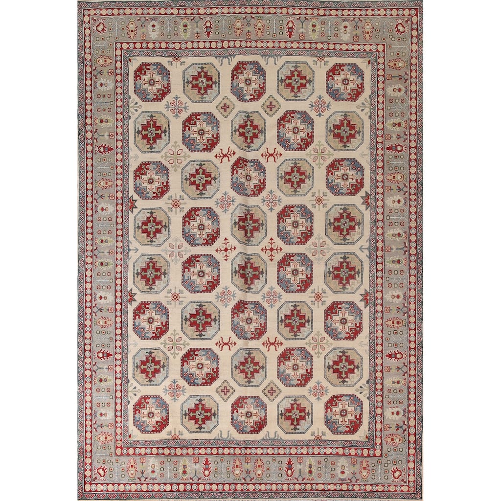 All-Over Kazak Oriental Area Rug Handmade Wool Carpet - 8'3" x 11'3"