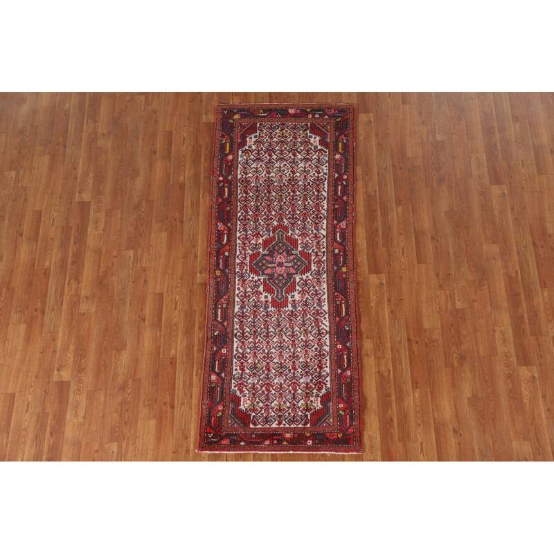 Hamedan Persian Vintage Runner Rug Hallway Hand-knotted Wool Carpet - 2'5"x 6'6"