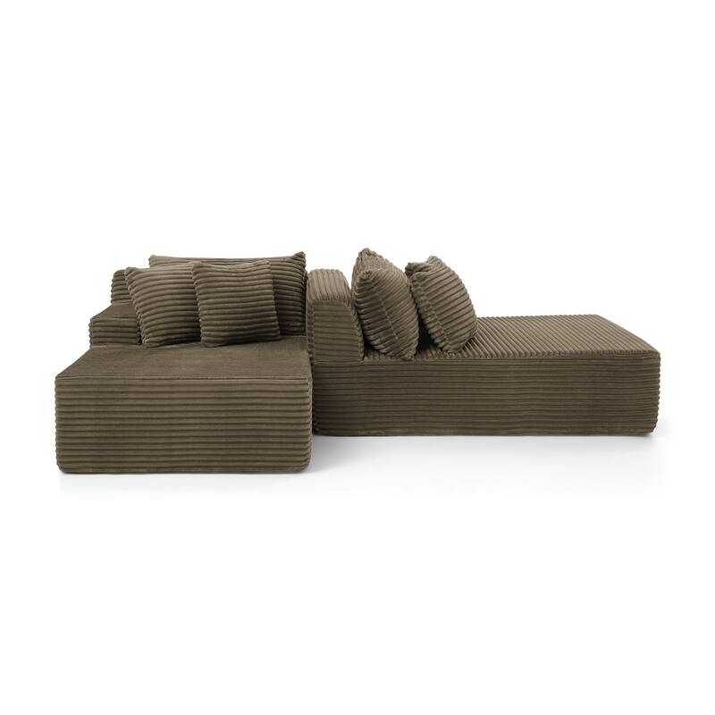 Lazy Couch Chaise Lounge No Frame Loveseat Sofa with Sponge Filling