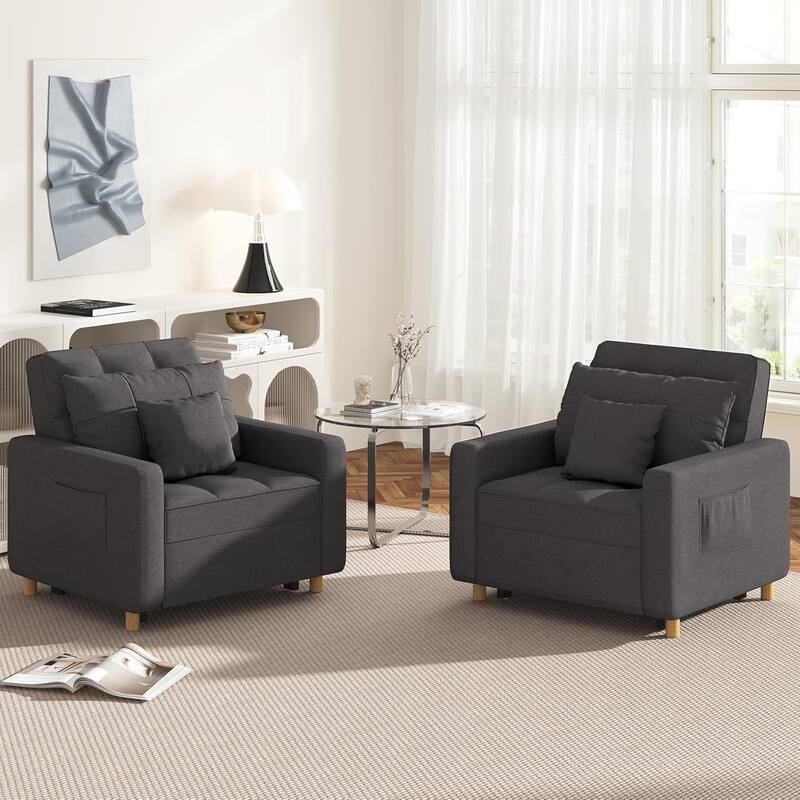 AECOJOY Adjustable Sleeper Chair Bed 3-in-1 Convertible Futon Sofa