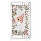 preview thumbnail 1 of 0, Vintage Floral Boho Collection Girl Photo Op Fitted Crib Sheet - Blush Pink, Yellow and Green Shabby Chic Rose Flower Farmhouse