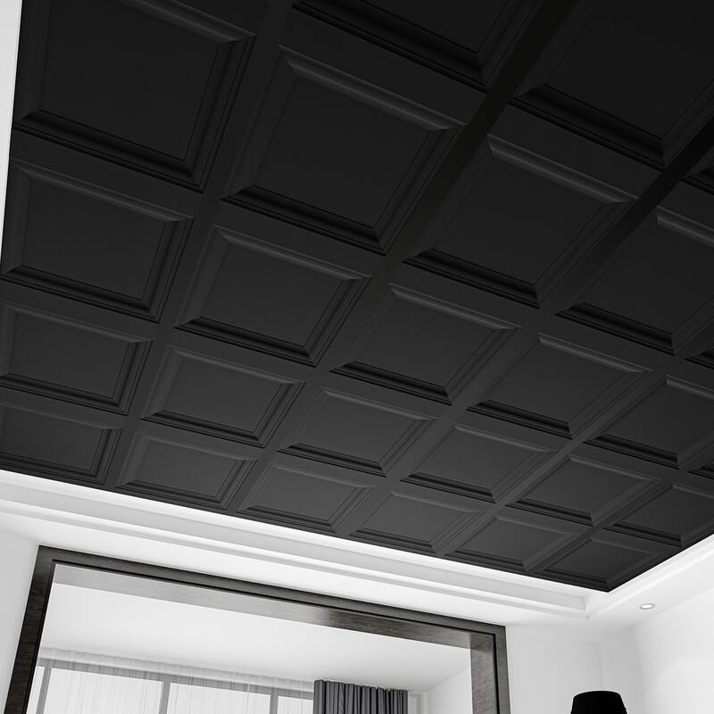 Art3d PVC Drop Ceiling Tile 3D Wall Paneling,12 Pack Cover 48Sq.Ft.