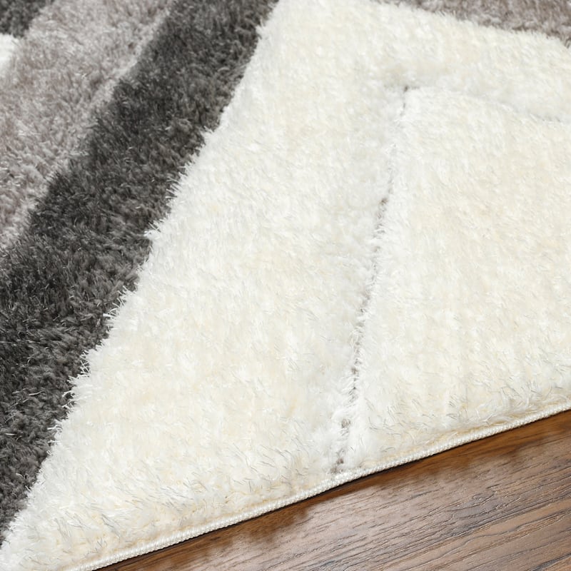 Livabliss Bologna Striped Geometric Plush Area Rug