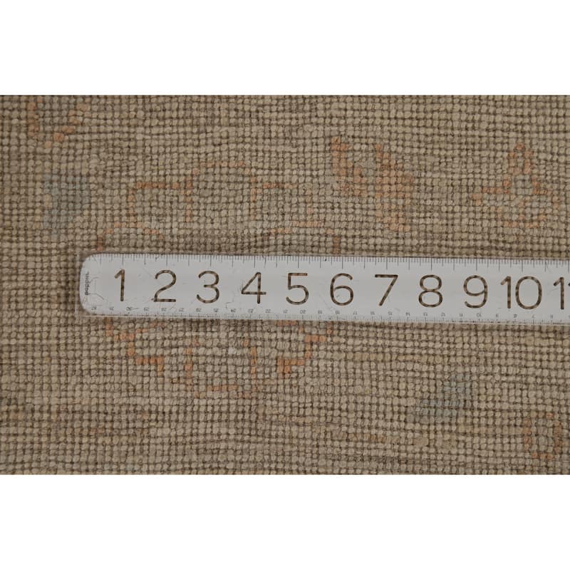Hand Knotted Oriental 100% Wool Carpet Transitional All-Over Navy Blue & Blues Oushak Area Rug - 11' 10'' X 9' 0''