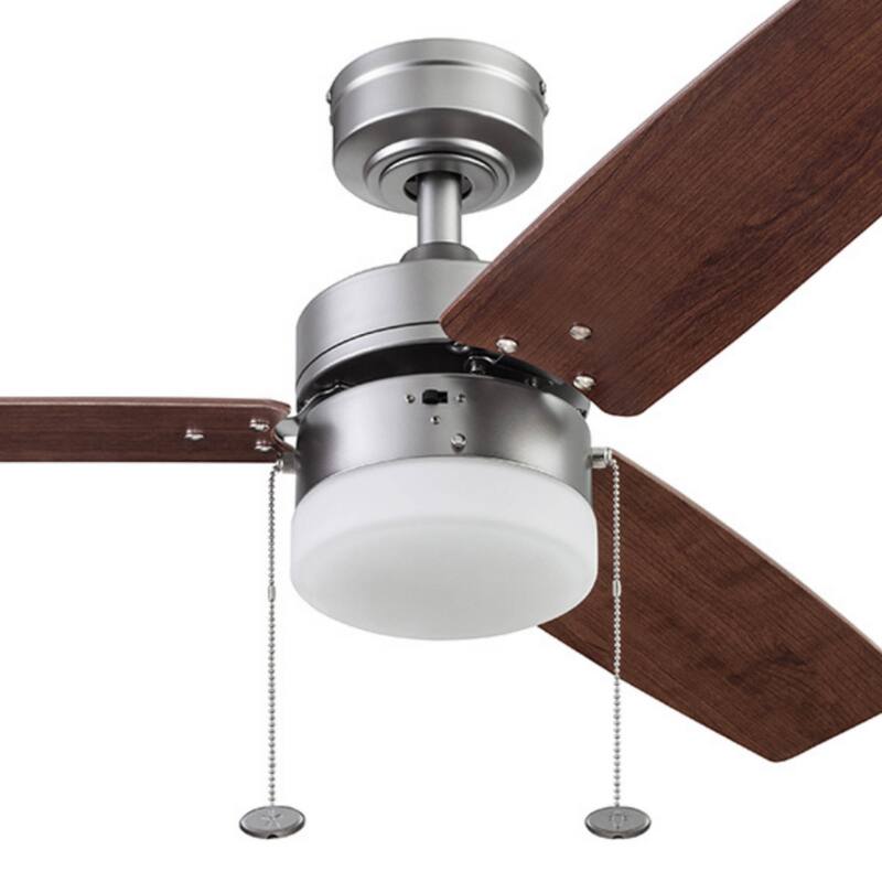 42" Prominence Home Reston Pewter Modern Farmhouse LED Ceiling Fan with Light, Pull Chain - 42
