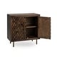 preview thumbnail 3 of 10, Classic Home Norwood 2-Door Mango Wood Cabinet in Dark Brown