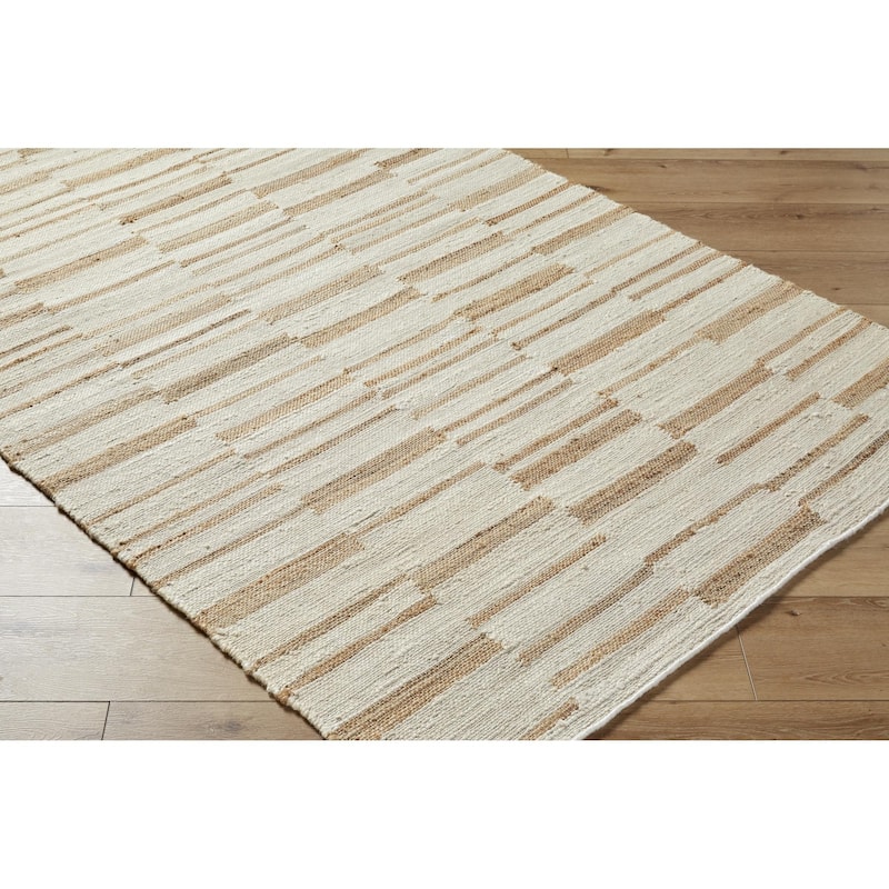Tahj Transitional Stripe Jute Area Rug