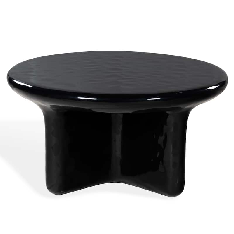 SAFAVIEH Couture Tressarose Round Coffee Table - 35"W x 35"D x 18"H - Black