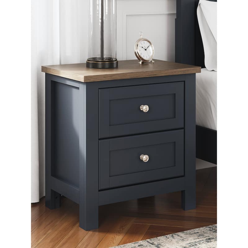 Signature Design by Ashley Landocken Brown/Blue Nightstand