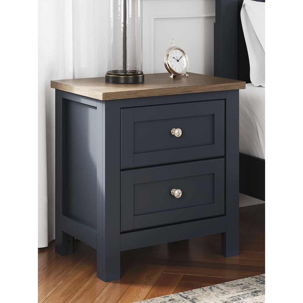 Signature Design by Ashley Landocken Brown/Blue Nightstand
